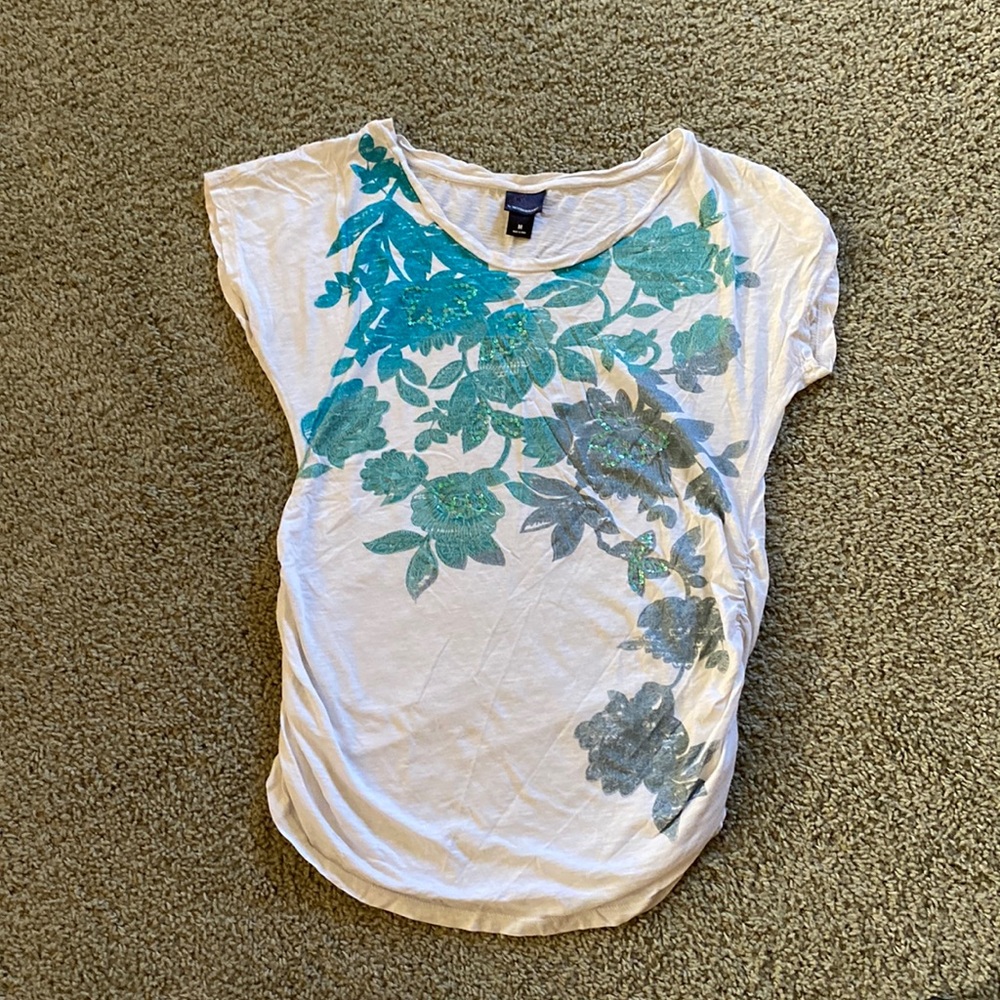 Scoop neck sequins maternity t-shirt